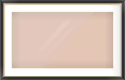 Black/Gold Flat Frame for 800 × 450mm artwork, with Smooth White Single Mount