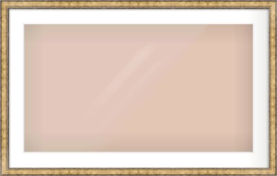 Gold Spoon Frame for 800 × 450mm artwork, with Smooth White Single Mount