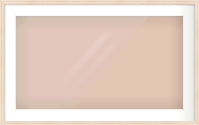 Natural Wood Flat Frame for 800 × 450mm artwork, with Smooth White Single Mount