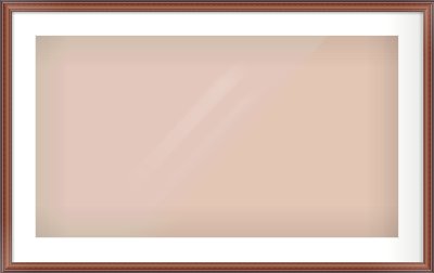 Brown Cushion Frame for 800 × 450mm artwork, with Smooth White Single Mount