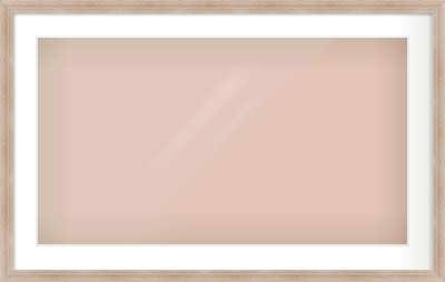 Light Walnut Flat Frame for 800 × 450mm artwork, with Smooth White Single Mount