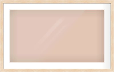 Light Oak Veneer Flat Frame for 800 × 450mm artwork, with Smooth White Single Mount