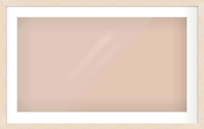 Natural Wood Flat Frame for 800 × 450mm artwork, with Smooth White Single Mount