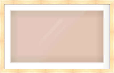 Gold Face, Black Sides Flat Frame for 800 × 450mm artwork, with Smooth White Single Mount