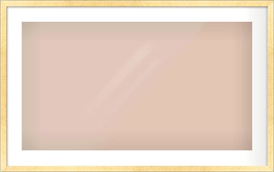 Brushed Gold with Black Sides Flat Frame for 800 × 450mm artwork, with Smooth White Single Mount
