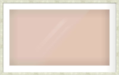 Champagne Flat Frame for 80 × 45cm artwork, with Smooth White Single Mount