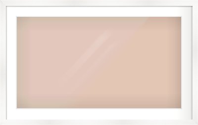 White Stain Flat Frame for 800 × 450mm artwork, with Smooth White Single Mount