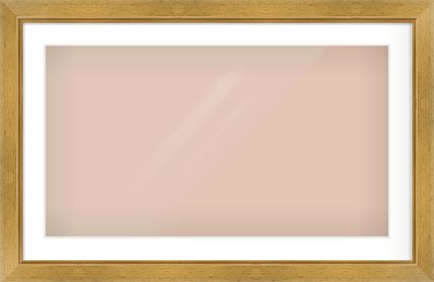 Gold Flat Frame for 800 × 450mm artwork, with Smooth White Single Mount