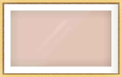 Gold Leaf Flat Frame for 800 × 450mm artwork, with Smooth White Single Mount