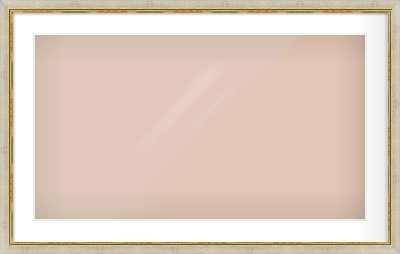 Silver Foil Flat Frame for 800 × 450mm artwork, with Smooth White Single Mount