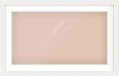 White Flat Frame for 800 × 450mm artwork, with Smooth White Single Mount