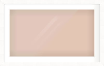 White Bevel Frame for 800 × 450mm artwork, with Smooth White Single Mount