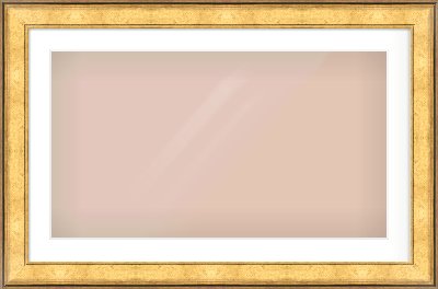 Gold Flat Frame for 800 × 450mm artwork, with Smooth White Single Mount
