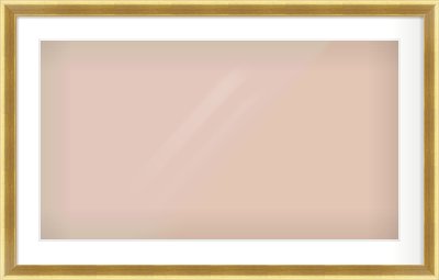 Gold Cushion Frame for 800 × 450mm artwork, with Smooth White Single Mount