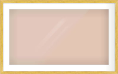 Gold Cushion Frame for 800 × 450mm artwork, with Smooth White Single Mount