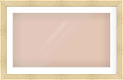 Gold Flat Frame for 800 × 450mm artwork, with Smooth White Single Mount