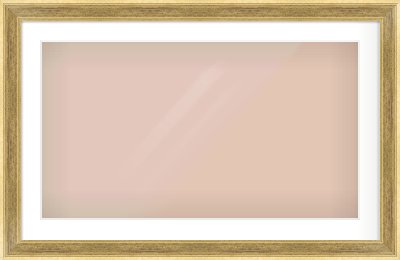 Gold Flat Frame for 800 × 450mm artwork, with Smooth White Single Mount