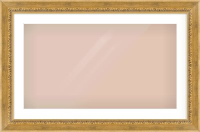 Gold Reverse Frame for 800 × 450mm artwork, with Smooth White Single Mount