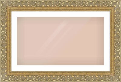 Gold Reverse Frame for 800 × 450mm artwork, with Smooth White Single Mount
