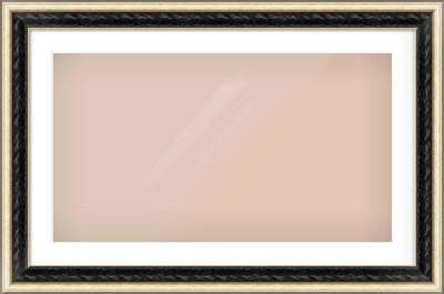 Black & Champagne Silver Spoon Frame for 80 × 45cm artwork, with Smooth White Single Mount