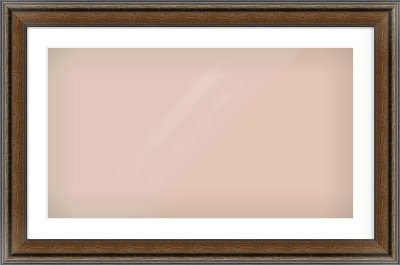 Walnut / Pewter Spoon Frame for 800 × 450mm artwork, with Smooth White Single Mount