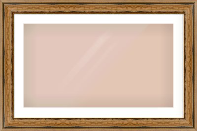 Gold Scoop Frame for 800 × 450mm artwork, with Smooth White Single Mount