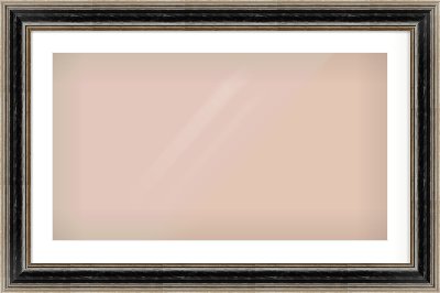 Black & Champagne Silver Spoon Frame for 80 × 45cm artwork, with Smooth White Single Mount