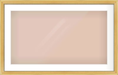 Gold Spoon Frame for 800 × 450mm artwork, with Smooth White Single Mount