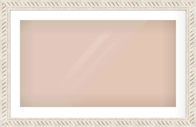 Off White & Gold Dome Frame for 800 × 450mm artwork, with Smooth White Single Mount