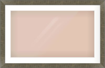 Brushed Pewter Flat Frame for 80 × 45cm artwork, with Smooth White Single Mount