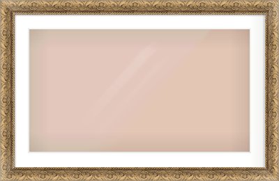 Gold Scoop Frame for 800 × 450mm artwork, with Smooth White Single Mount