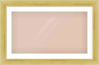 Gold Reverse Frame for 800 × 450mm artwork, with Smooth White Single Mount