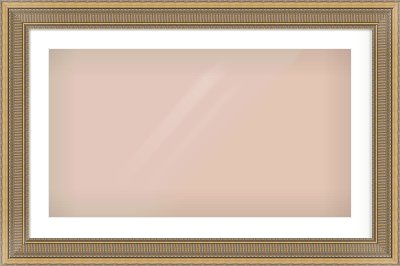 Gold Scoop Frame for 800 × 450mm artwork, with Smooth White Single Mount