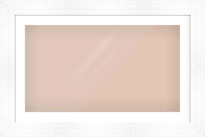 White Reverse Frame for 800 × 450mm artwork, with Smooth White Single Mount
