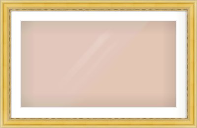 Gold Spoon Frame for 800 × 450mm artwork, with Smooth White Single Mount