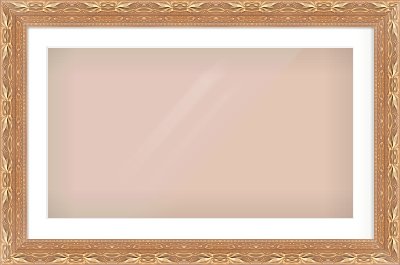 Gold Spoon Frame for 800 × 450mm artwork, with Smooth White Single Mount