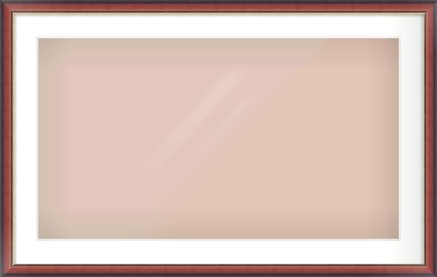 Brown Cushion Frame for 800 × 450mm artwork, with Smooth White Single Mount
