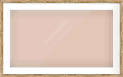 Oak Effect Flat Frame for 800 × 450mm artwork, with Smooth White Single Mount