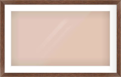 Brown Flat Frame for 800 × 450mm artwork, with Smooth White Single Mount