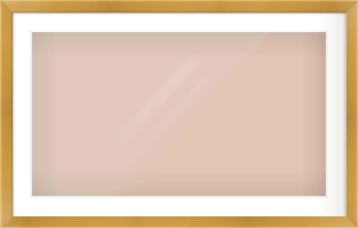 Gold Flat Frame for 800 × 450mm artwork, with Smooth White Single Mount