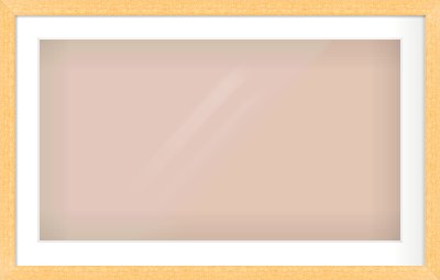 Oak Effect Flat Frame for 800 × 450mm artwork, with Smooth White Single Mount