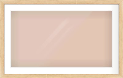 Oak Effect Flat Frame for 800 × 450mm artwork, with Smooth White Single Mount