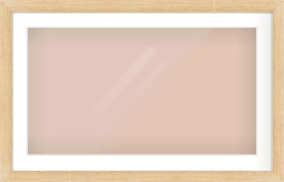 Oak Effect Flat Frame for 800 × 450mm artwork, with Smooth White Single Mount