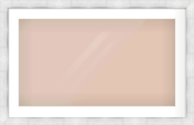 Silver Foil Flat Frame for 800 × 450mm artwork, with Smooth White Single Mount