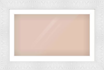 White Scoop Frame for 800 × 450mm artwork, with Smooth White Single Mount
