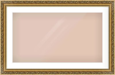 Gold Spoon Frame for 800 × 450mm artwork, with Smooth White Single Mount