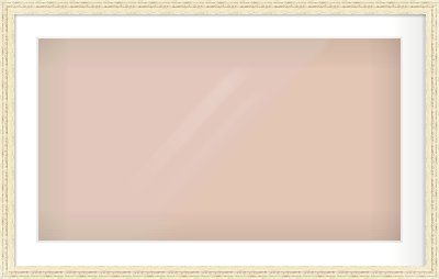 Distressed Cream Wood Grain Flat Frame for 800 × 450mm artwork, with Smooth White Single Mount