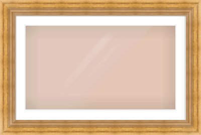 Gold Reverse Frame for 800 × 450mm artwork, with Smooth White Single Mount