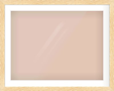 Natural Wood Reverse Frame for 800 × 600mm artwork, with Smooth White Single Mount