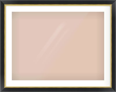 Black/Gold Reverse Frame for 800 × 600mm artwork, with Smooth White Single Mount